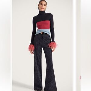 La Double J high kick top with feathers